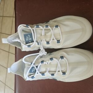White and Gray Athletic Shoes